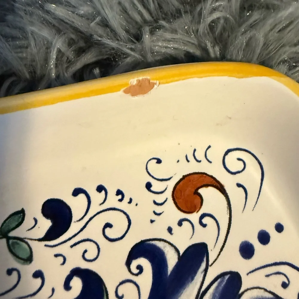 Ceramica‎ Nova Deruta Made In Italy Ceramic Platter Hand Painted